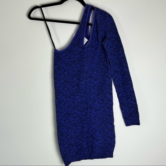 BCBG womens blue one shoulder bodycon dress size XS/S - Picture 8 of 12